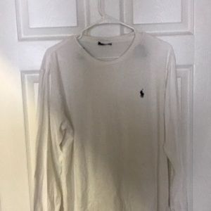 Long sleeve white polo tee